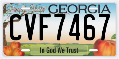 GA license plate CVF7467