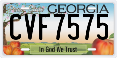 GA license plate CVF7575