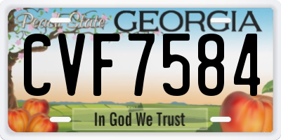 GA license plate CVF7584