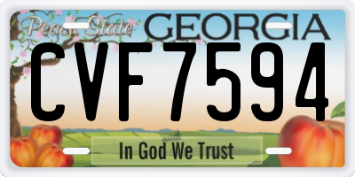 GA license plate CVF7594
