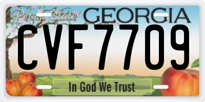 GA license plate CVF7709