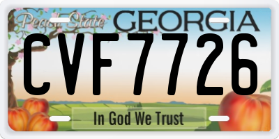 GA license plate CVF7726