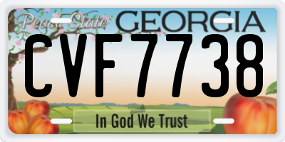 GA license plate CVF7738
