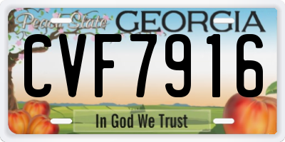 GA license plate CVF7916