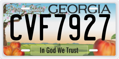 GA license plate CVF7927