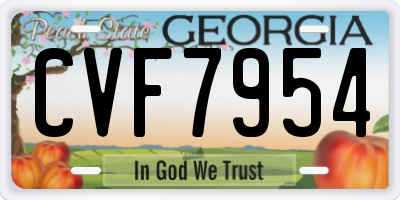 GA license plate CVF7954