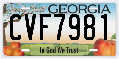 GA license plate CVF7981