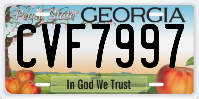 GA license plate CVF7997