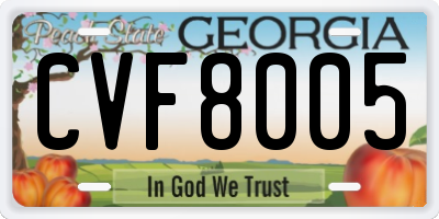 GA license plate CVF8005
