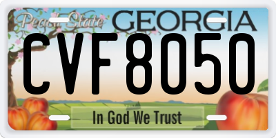 GA license plate CVF8050