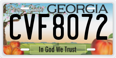 GA license plate CVF8072