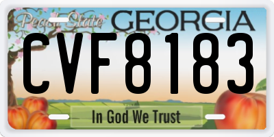 GA license plate CVF8183