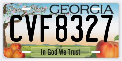 GA license plate CVF8327