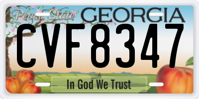 GA license plate CVF8347