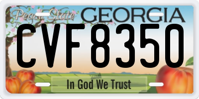 GA license plate CVF8350