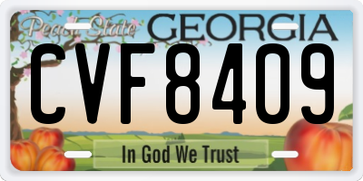 GA license plate CVF8409