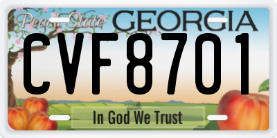GA license plate CVF8701