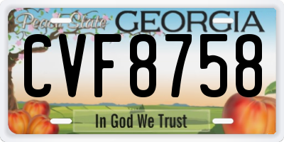 GA license plate CVF8758