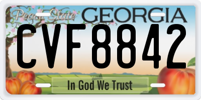 GA license plate CVF8842