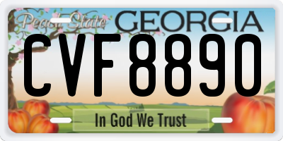 GA license plate CVF8890