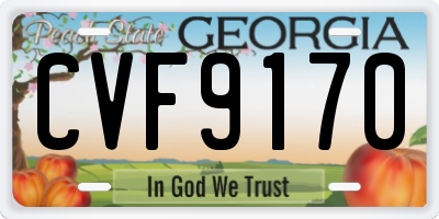 GA license plate CVF9170