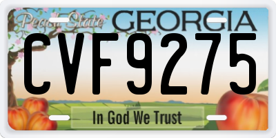 GA license plate CVF9275