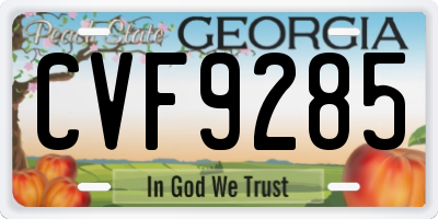 GA license plate CVF9285