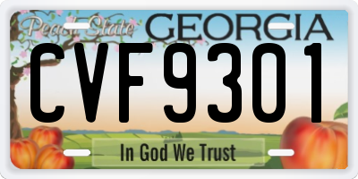 GA license plate CVF9301