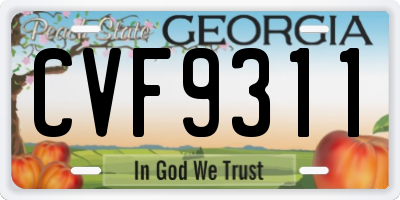 GA license plate CVF9311