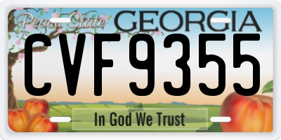 GA license plate CVF9355