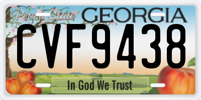 GA license plate CVF9438