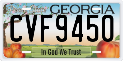 GA license plate CVF9450