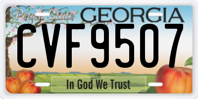 GA license plate CVF9507