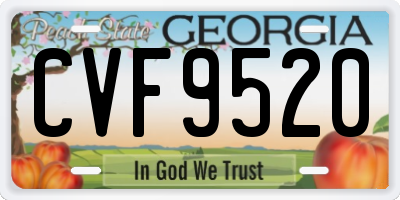 GA license plate CVF9520