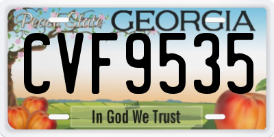 GA license plate CVF9535