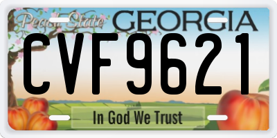 GA license plate CVF9621