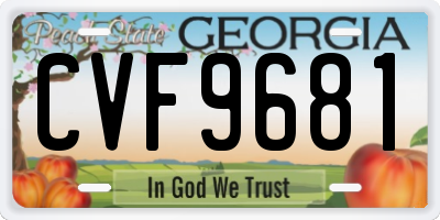 GA license plate CVF9681