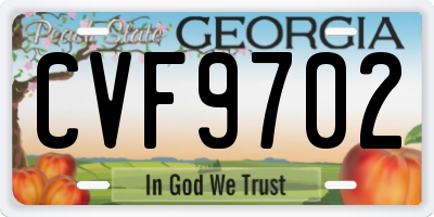 GA license plate CVF9702