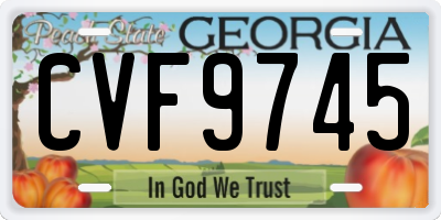 GA license plate CVF9745
