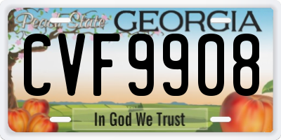 GA license plate CVF9908