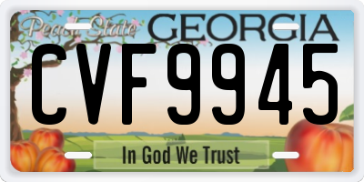 GA license plate CVF9945
