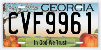 GA license plate CVF9961