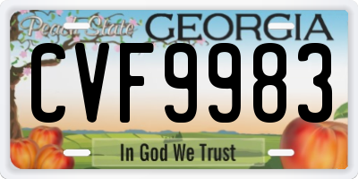 GA license plate CVF9983
