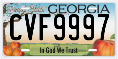 GA license plate CVF9997