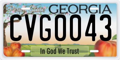 GA license plate CVG0043