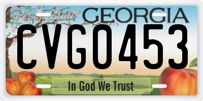 GA license plate CVG0453