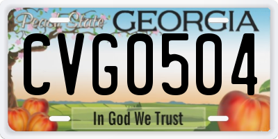 GA license plate CVG0504