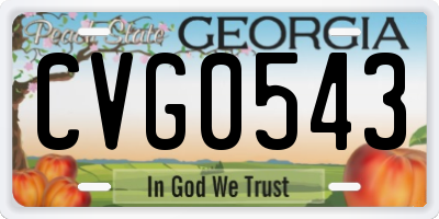 GA license plate CVG0543