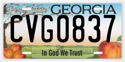 GA license plate CVG0837
