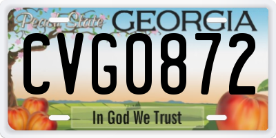 GA license plate CVG0872